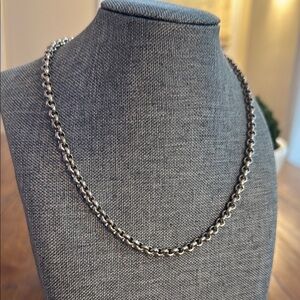 Silver Chain Necklace, Rings and Earrings Set